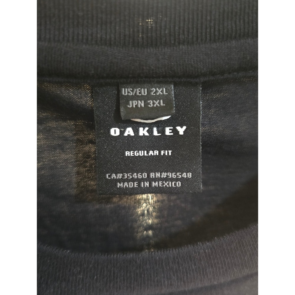 Oakley Mens Ellipse Logo Graphic T-Shirt Black Regular Fit Size 2XL CA35460 - Picture 2 of 2